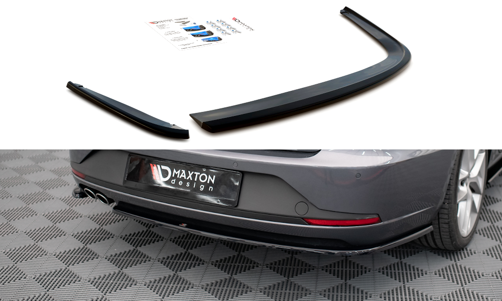 Heck Ansatz Flaps Diffusor V.1 passend für Seat Leon FR Sportstourer Mk3 schwarz Hochglanz – Ansicht 2