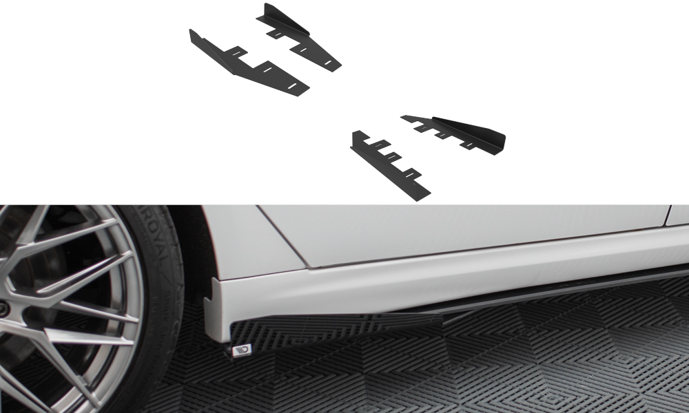 Seitenschweller Flaps passend für Ford Mondeo Sport Mk5 Facelift / Fusion Sport Mk2 Facelift schwarz Hochglanz – Ansicht 2