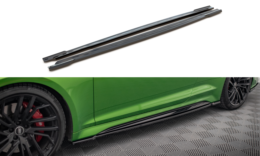 Street+ Seitenschweller Leisten passend für Audi RS5 Coupe F5 Facelift schwarz Hochglanz – Ansicht 2
