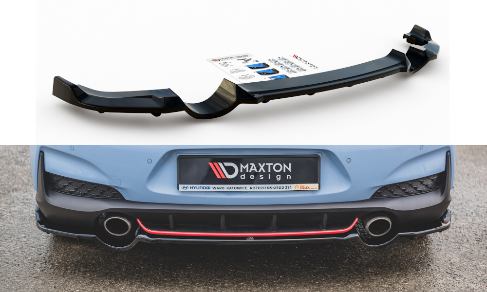 Street+ Mittlerer Diffusor RACE passend für Hyundai I30 N Mk3 Hatchback schwarz Hochglanz – Ansicht 2
