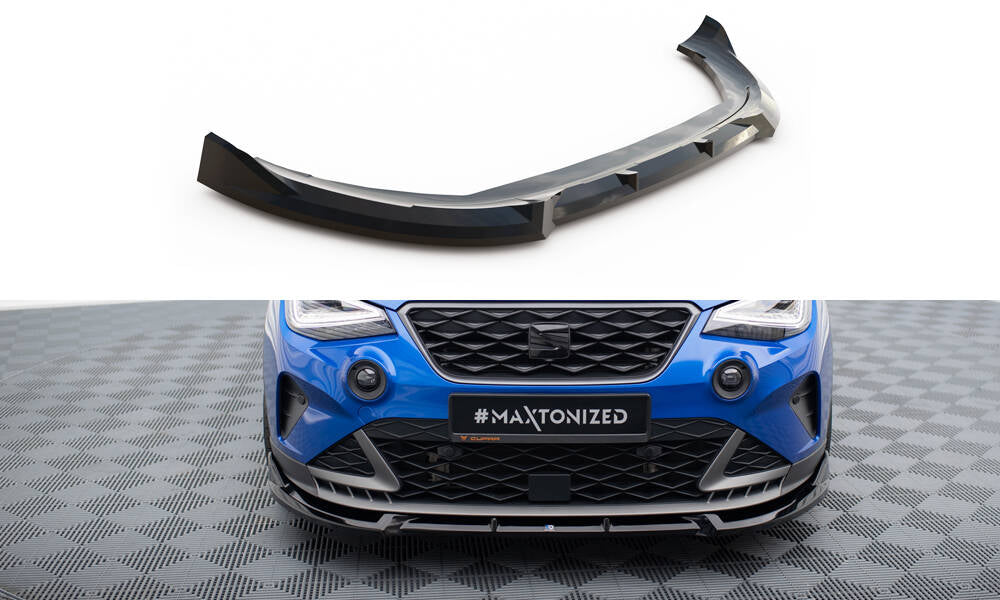 Street+ Spoilerlippe Front Ansatz passend für Seat Arona FR Mk1 Facelift schwarz Hochglanz – Ansicht 2