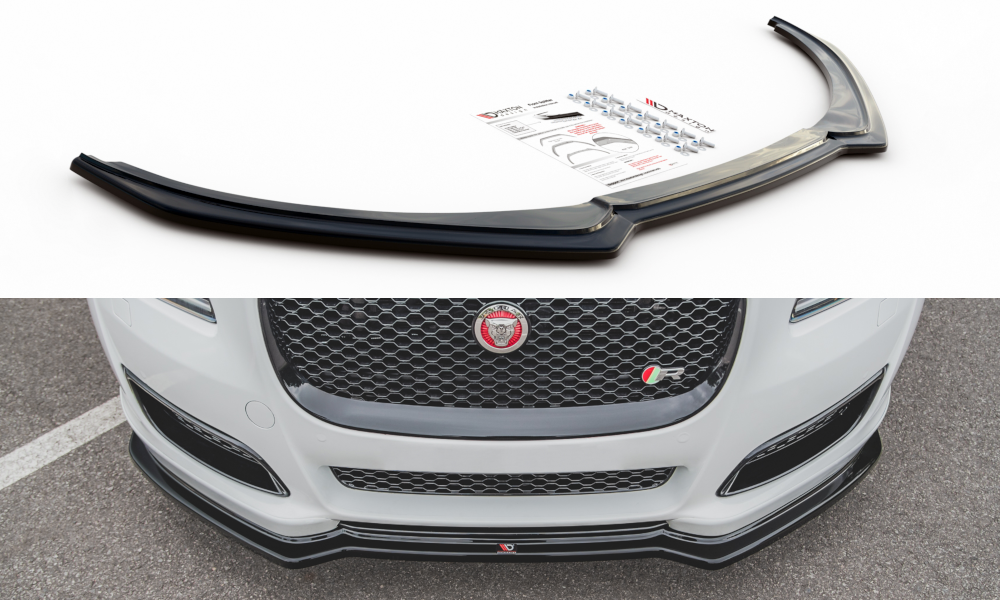Street+ Spoilerlippe Front Ansatz passend für Jaguar XJ R-Sport X351 Facelift schwarz Hochglanz – Ansicht 2