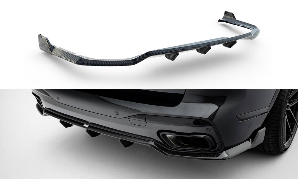 Prepreg Carbon Fiber Diffusor Heck Ansatz passend für BMW X7 M-Paket G07 Facelift (version mitout towbar) – Ansicht 2
