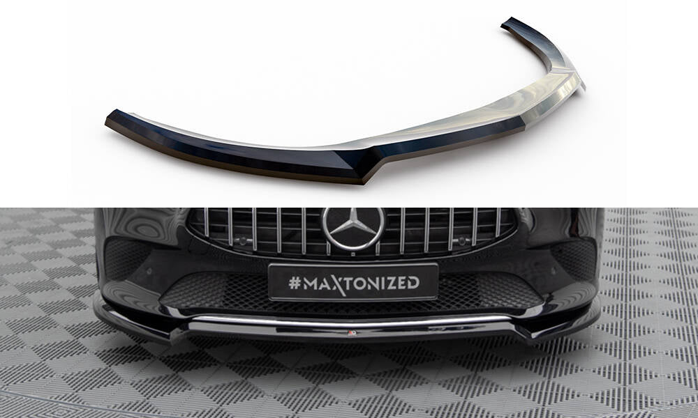 Street+ Spoilerlippe Front Ansatz V.1 passend für Mercedes-Benz CLA C118 schwarz Hochglanz – Ansicht 2
