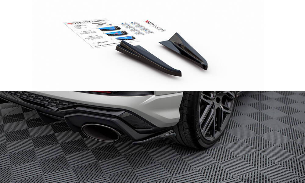 Heck Ansatz Flaps Diffusor passend für Audi RSQ3 SUV F3 schwarz Hochglanz – Ansicht 2