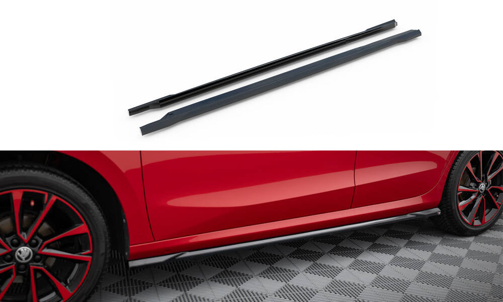 Street+ Seitenschweller Leisten passend für Skoda Fabia Mk4 schwarz Hochglanz – Ansicht 2