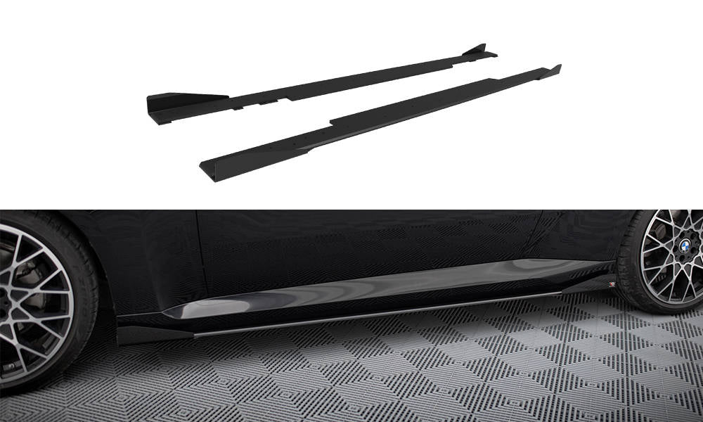 Street Pro Street+ Seitenschweller Leisten + Flaps passend für BMW 2 Coupe G42 schwarz Hochglanz – Ansicht 2