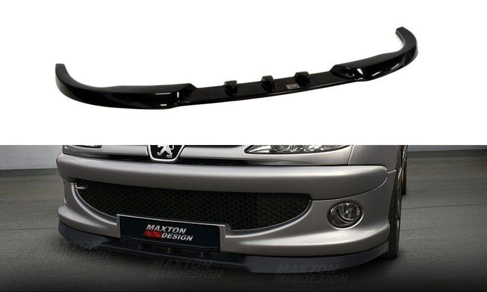 Street+ Spoilerlippe Front Ansatz passend für PEUGEOT 206 (passend für: CC, RC, GTI, S16, XSI, XS, SPORT) schwarz Hochglanz – Ansicht 2