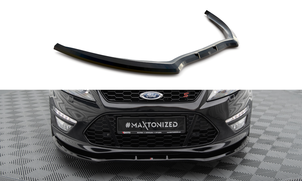 Street+ Spoilerlippe Front Ansatz V.1 passend für Ford Mondeo ST-Line Limousine Mk4 Facelift schwarz Hochglanz – Ansicht 2