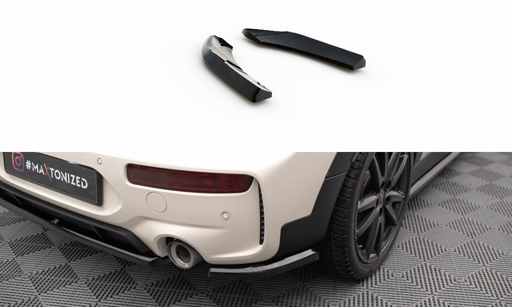 Heck Ansatz Flaps Diffusor V.1 passend für Mini Cooper Clubman John Cooper Works F54 Facelift schwarz Hochglanz – Ansicht 2