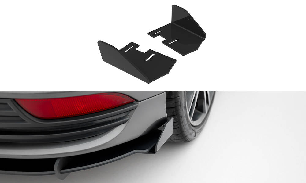 Hintere Seiten Flaps passend für Ford Focus ST Mk3 Facelift schwarz Hochglanz – Ansicht 2