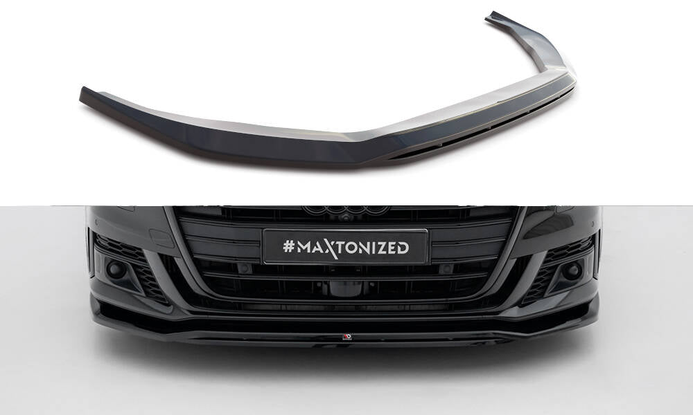 Street+ Spoilerlippe Front Ansatz V.1 passend für Audi S8 / A8 S-Line D5 schwarz Hochglanz – Ansicht 2