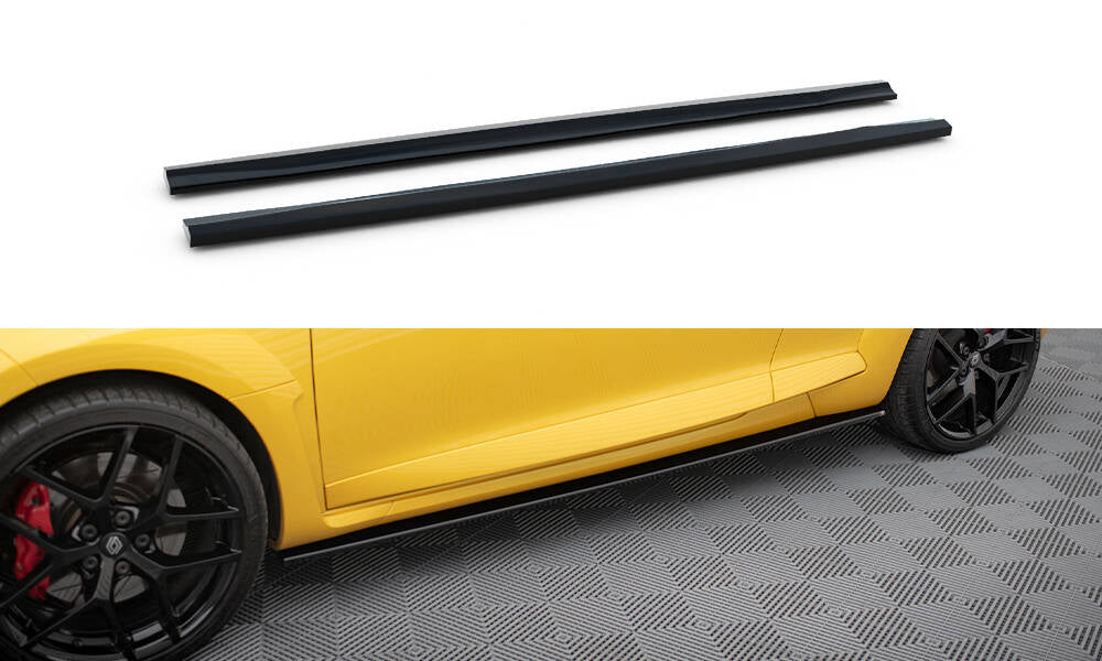 Street+ Seitenschweller Leisten passend für Renault Megane RS Mk3 schwarz Hochglanz – Ansicht 2