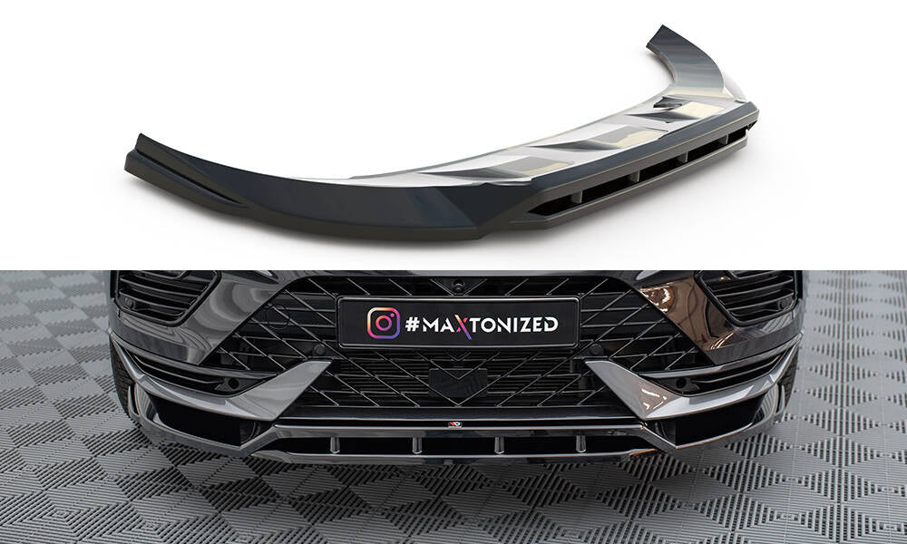 Street+ Spoilerlippe Front Ansatz passend für Cupra Ateca Mk1 Facelift schwarz Hochglanz – Ansicht 2