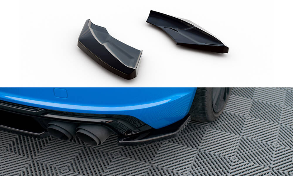Heck Ansatz Flaps Diffusor passend für Audi TT S 8S Facelift schwarz Hochglanz – Ansicht 2