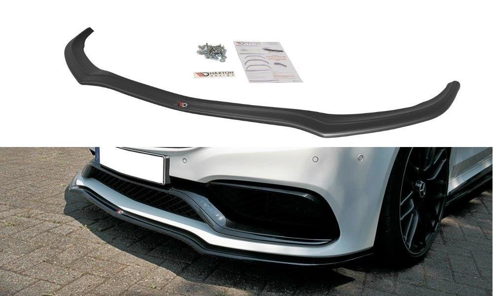 Street+ Spoilerlippe Front Ansatz V.1 passend für Mercedes C-Klasse C205 63 AMG Coupe schwarz Hochglanz – Ansicht 2