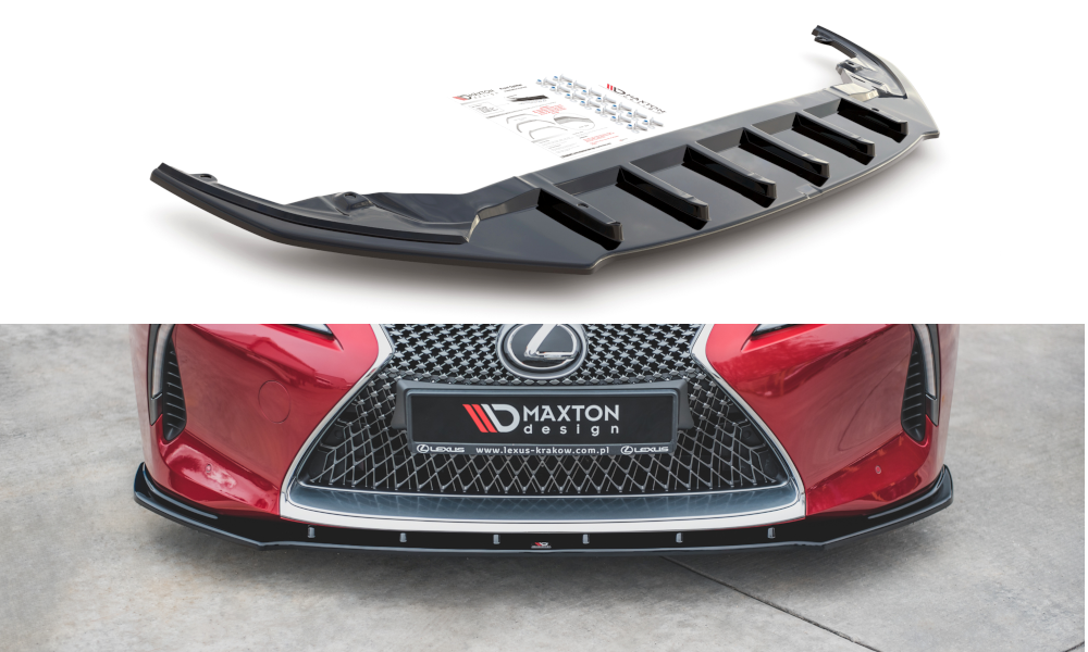 Street+ Spoilerlippe Front Ansatz V.1 passend für Lexus LC 500 schwarz Hochglanz – Ansicht 2