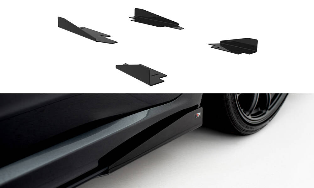 Seitenschweller Flaps passend für Subaru Impreza WRX STI Mk3 Facelift schwarz Hochglanz – Ansicht 2