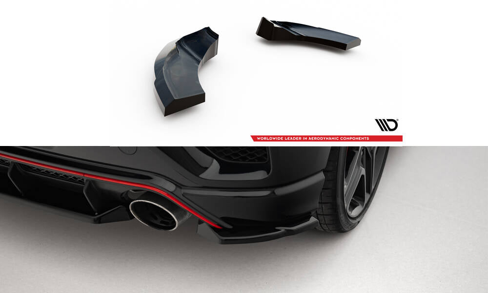 Heck Ansatz Flaps Diffusor passend für Hyundai Veloster N Mk2 schwarz Hochglanz – Ansicht 2