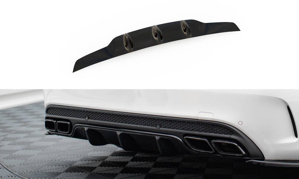 Diffusor Heck Ansatz passend für Mercedes C-Klasse Limousine / Kombi W205 / S205 63 AMG  schwarz Hochglanz – Ansicht 2