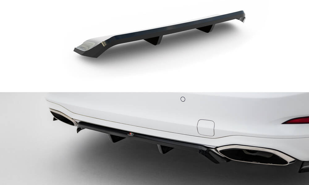 Mittlerer Diffusor Heck Ansatz DTM Look passend für Ford Focus Vignale Kombi Mk4 schwarz Hochglanz – Ansicht 2