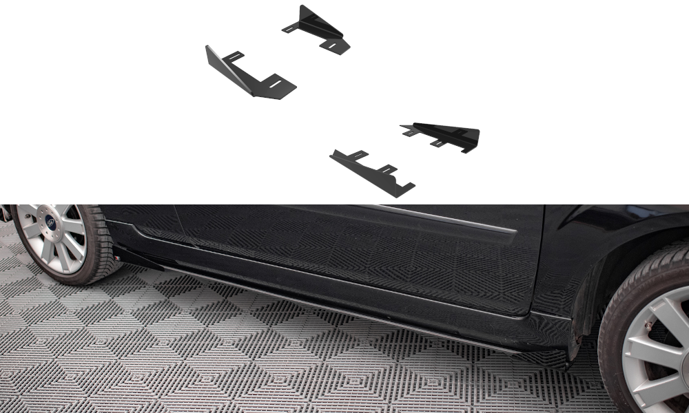 Seitenschweller Flaps passend für Ford Fiesta ST Mk6 schwarz Hochglanz – Ansicht 2