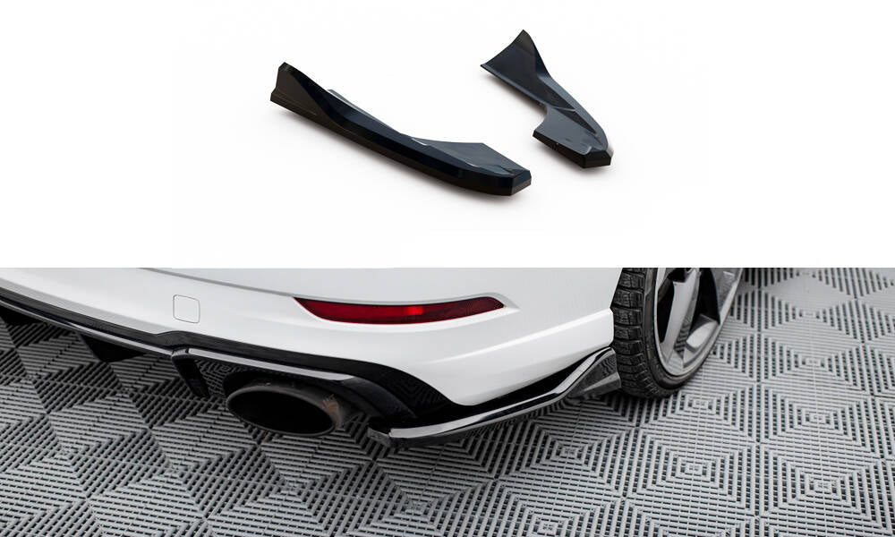 Heck Ansatz Flaps Diffusor V.3 passend für Audi RS3 Limousine 8V Facelift schwarz Hochglanz – Ansicht 2
