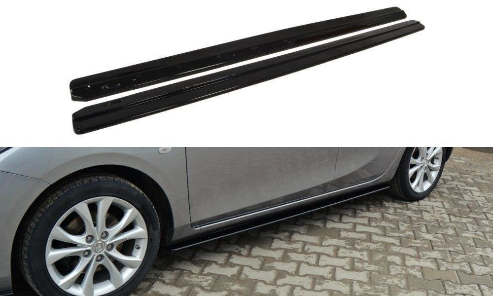 Street+ Seitenschweller Leisten passend für Mazda 3 Sport MK2  schwarz Hochglanz – Ansicht 2