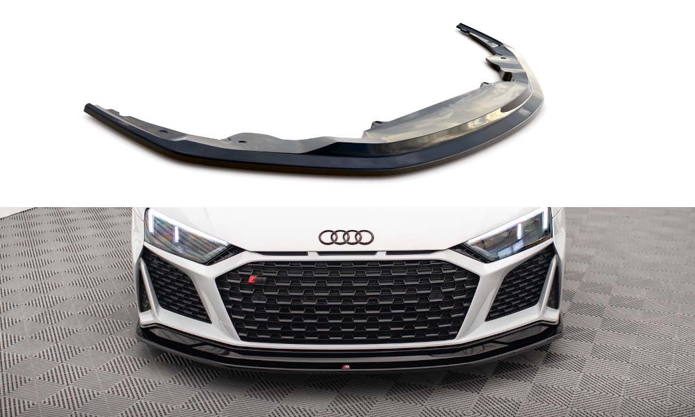 Street+ Spoilerlippe Front Ansatz V.2 passend für Audi R8 Mk2 Facelift schwarz Hochglanz – Ansicht 2