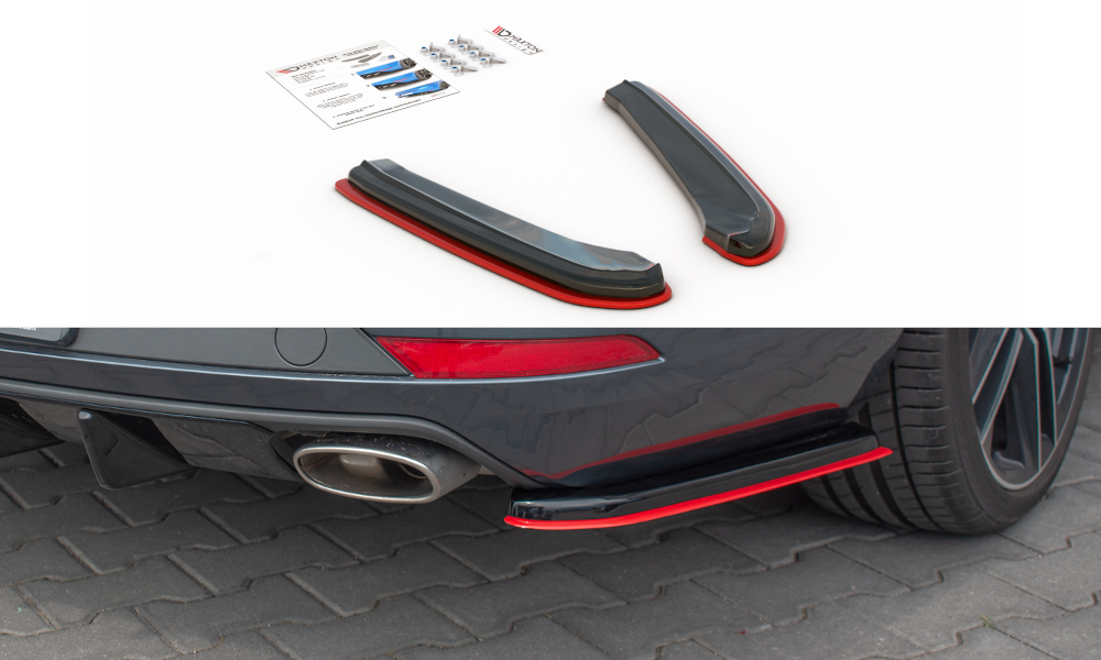 Heck Ansatz Flaps Diffusor V.4 passend für Seat Leon Cupra Mk3 FL Sportstourer schwarz Hochglanz – Ansicht 2