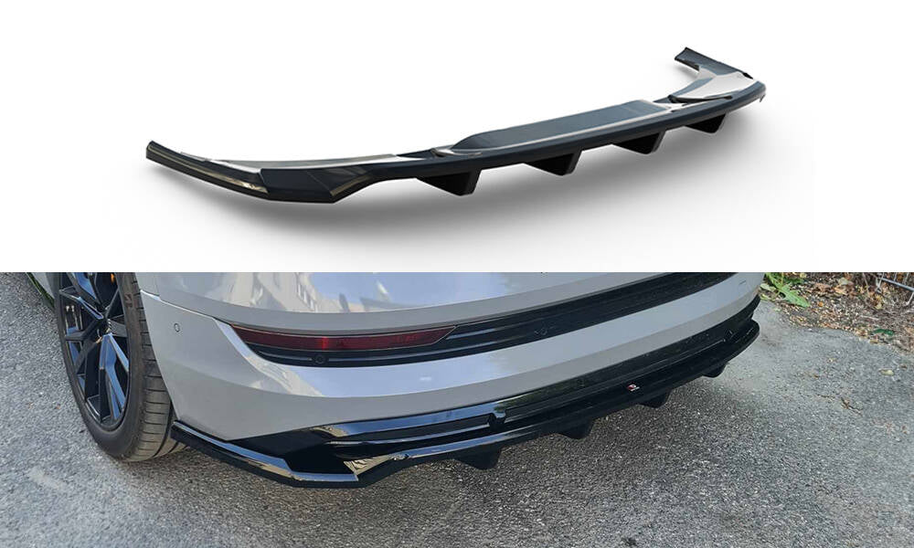 Street+ Mittlerer Diffusor RACE passend für Audi e-Tron S-Line schwarz Hochglanz – Ansicht 2
