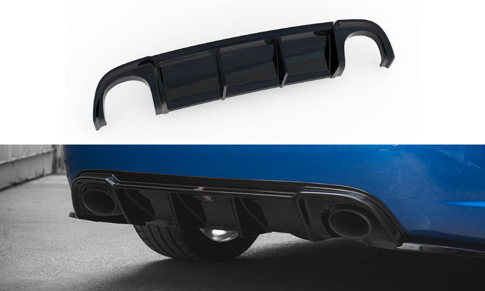 Diffusor Heck Ansatz passend für Audi RS4 B7 schwarz Hochglanz – Ansicht 2