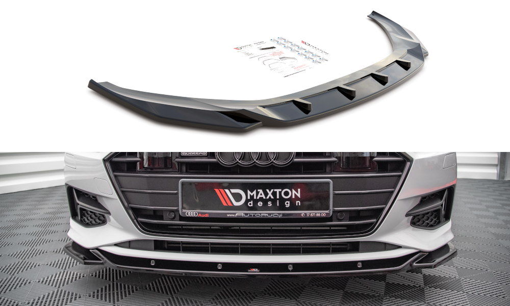 Street+ Spoilerlippe Front Ansatz V.1 passend für Audi A7 C8 schwarz Hochglanz – Ansicht 2