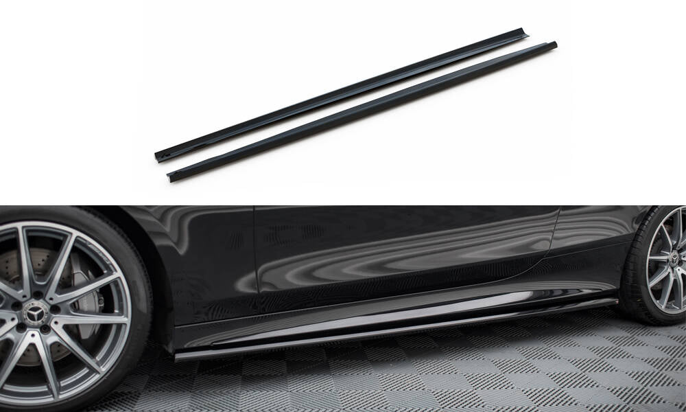 Street+ Seitenschweller Leisten passend für Mercedes-Benz S Coupe AMG-Line C217 Facelift schwarz Hochglanz – Ansicht 2