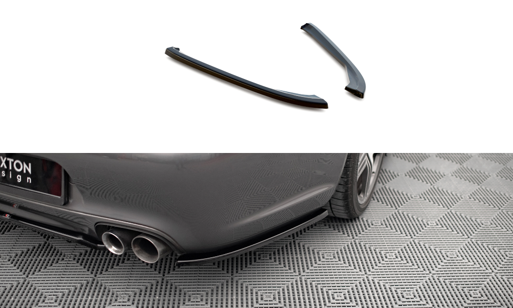 Heck Ansatz Flaps Diffusor passend für Porsche 911 Carrera / Carrera GTS 997 Facelift schwarz Hochglanz – Ansicht 2