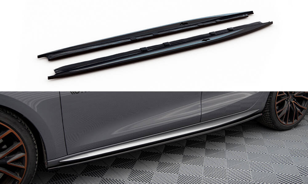 Street+ Seitenschweller Leisten passend für V.1 passend für Cupra Leon ST / Hatchback  Aero Mk1 Facelift schwarz Hochglanz – Ansicht 2