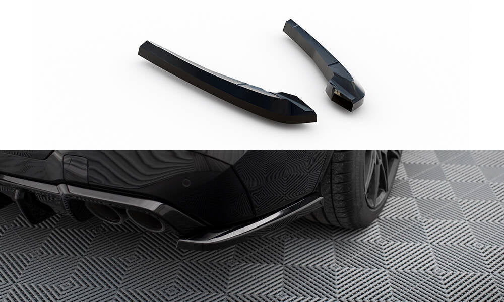 Heck Ansatz Flaps Diffusor V.2 passend für BMW X3 M F97 / F97 Facelift schwarz Hochglanz – Ansicht 2