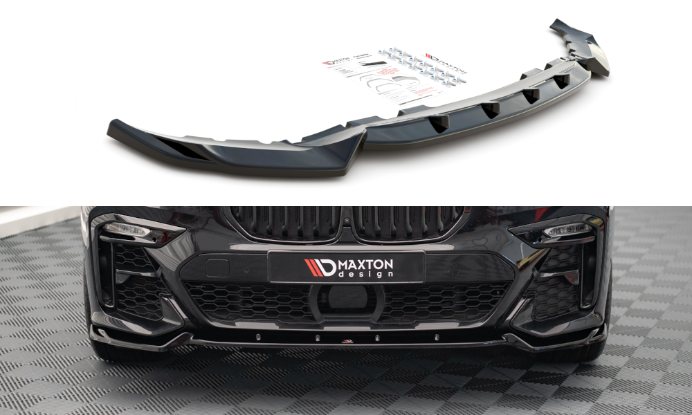 Street+ Spoilerlippe Front Ansatz V.2 passend für BMW X7 M-Paket G07 schwarz Hochglanz – Ansicht 2