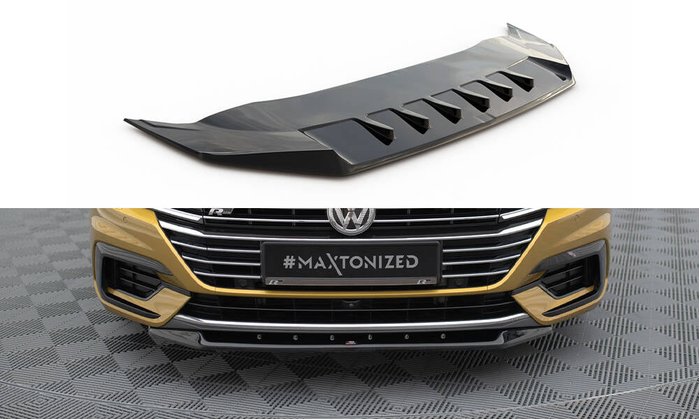 Street+ Spoilerlippe Front Ansatz V.2 passend für VW Arteon R-Line Limousine / Shooting Brake Mk1 schwarz Hochglanz – Ansicht 2