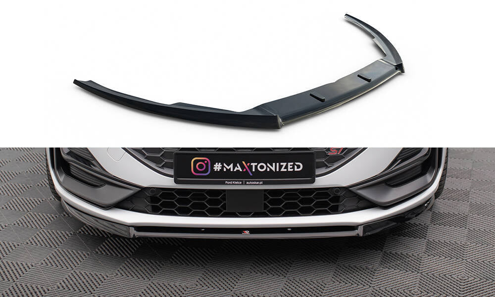 Street+ Spoilerlippe Front Ansatz V.2 passend für Ford Focus ST / ST-Line Mk4 Facelift schwarz Hochglanz – Ansicht 2