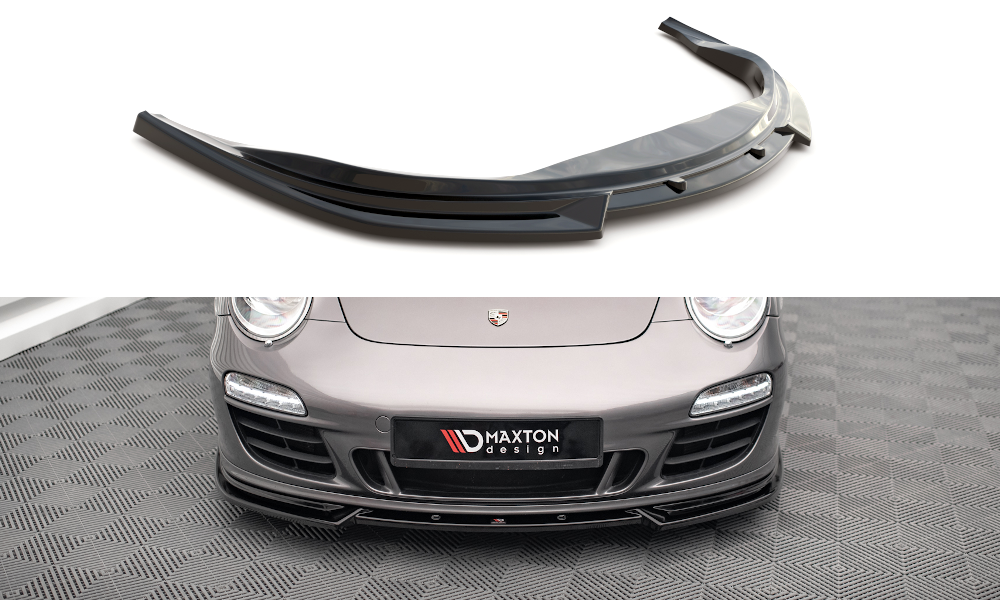 Street+ Spoilerlippe Front Ansatz V.2 passend für Porsche 911 Carrera GTS 997 Facelift schwarz Hochglanz – Ansicht 2