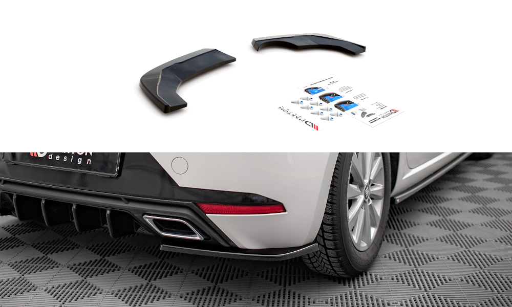 Heck Ansatz Flaps Diffusor passend für Seat Ibiza FR/ Standard Mk5 schwarz Hochglanz – Ansicht 2