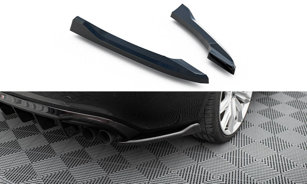 Heck Ansatz Flaps Diffusor V.2 passend für Audi S5 / A5 S-Line Coupe / Cabriolet 8T schwarz Hochglanz – Ansicht 2