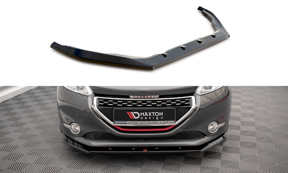 Street+ Spoilerlippe Front Ansatz V.1 passend für Peugeot 208 GTi Mk1 schwarz Hochglanz – Ansicht 2