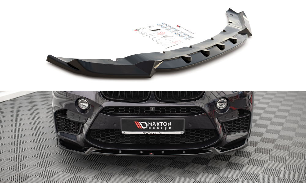 Street+ Spoilerlippe Front Ansatz V.1 passend für BMW X5 M F85 / X6 M F86 schwarz Hochglanz – Ansicht 2