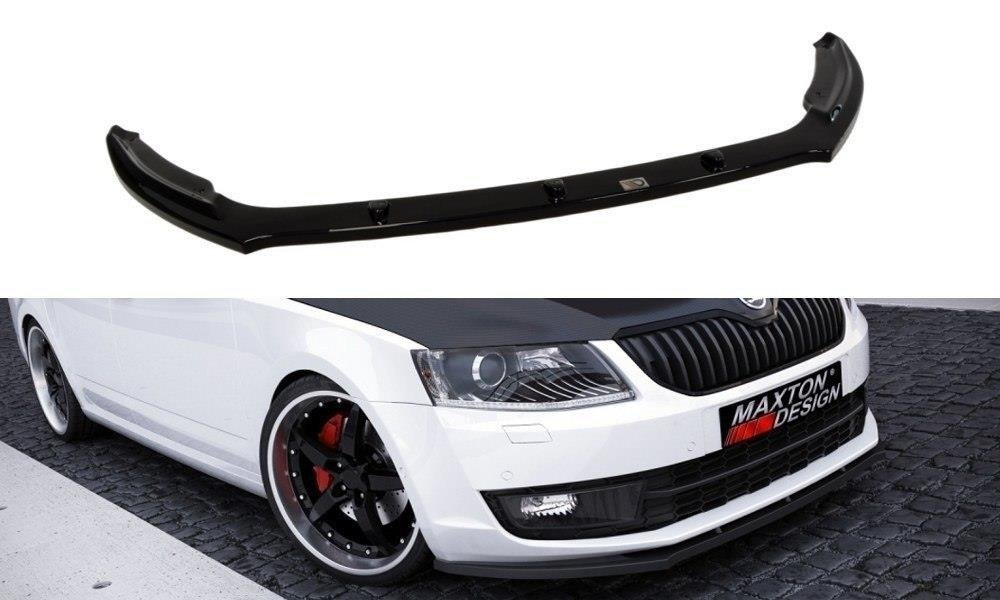 Street+ Spoilerlippe Front Ansatz V.2 passend für Skoda Octavia Mk3 schwarz Hochglanz – Ansicht 2