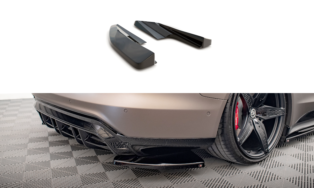 Heck Ansatz Flaps Diffusor V.1 passend für Audi e-Tron GT / RS GT Mk1 schwarz Hochglanz – Ansicht 2