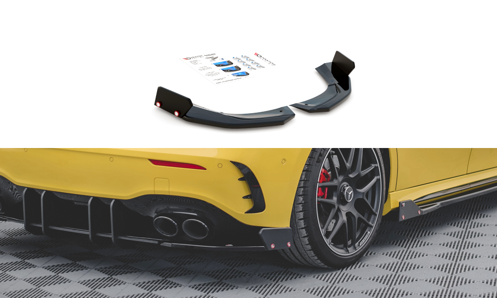 Heck Ansatz Flaps Diffusor V.2 + Flaps passend für Mercedes-AMG A 45 S Aero Pack W177 – Ansicht 2