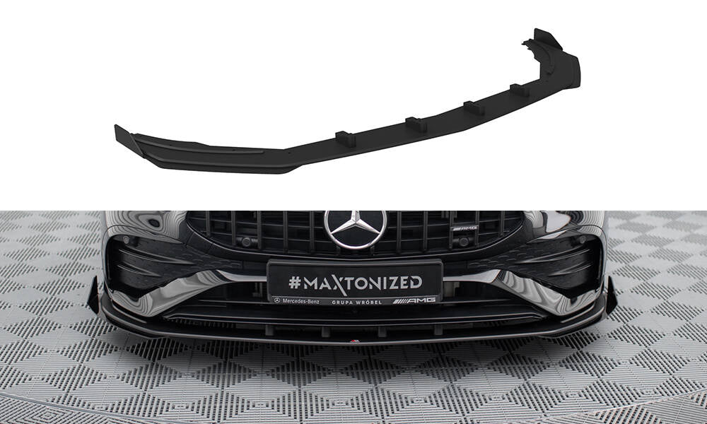 Street Pro Street+ Spoilerlippe Front Ansatz + Flaps passend für Mercedes-AMG A35 W177 Facelift schwarz Hochglanz – Ansicht 2