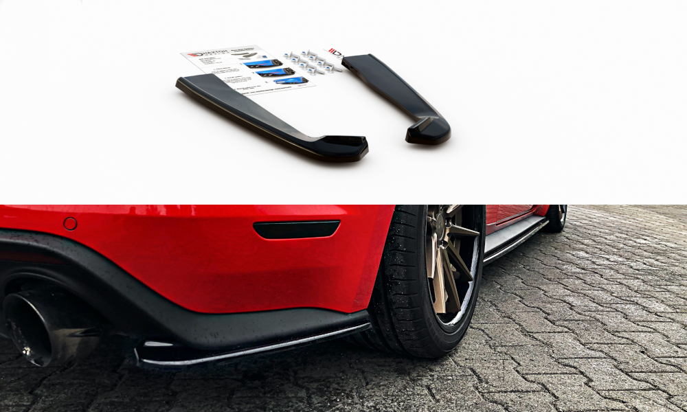 Heck Ansatz Flaps Diffusor passend für Ford Mustang Mk. 6 Facelift schwarz Hochglanz – Ansicht 2